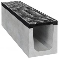 Spádový betonový žlab B125 s litinovou mříží