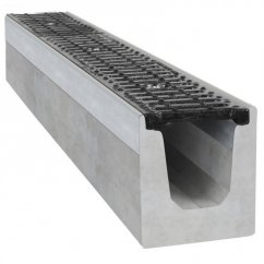 Rovný betonový žlab C250 s litinovou mříží